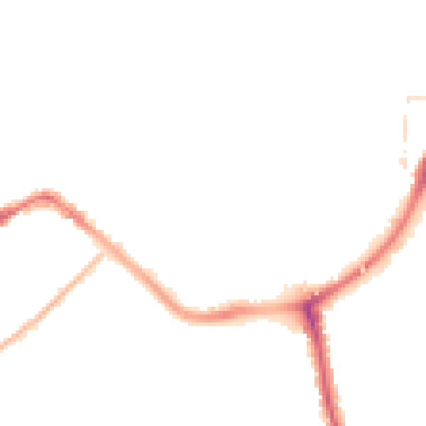 Night-time road noise heatmap for TA6 3ED