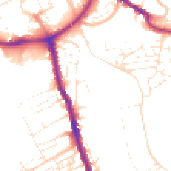 Daytime road noise heatmap for TA6 3EF