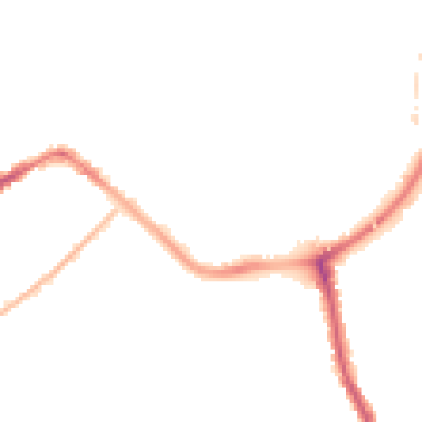 Night-time road noise heatmap for TA6 3EG