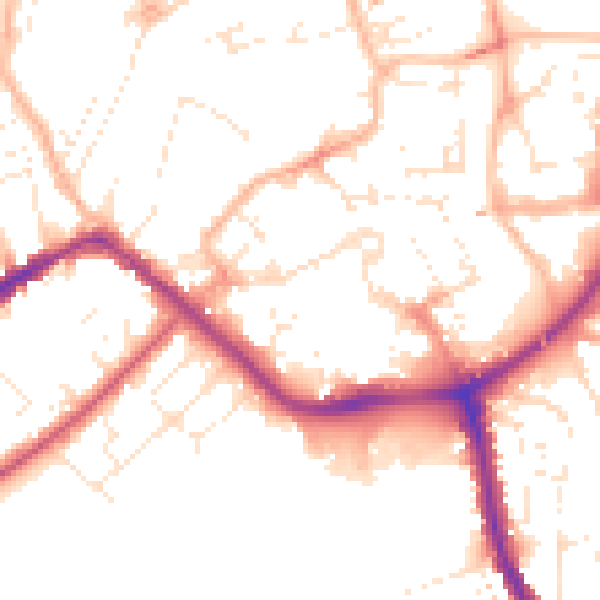 Daytime road noise heatmap for TA6 3EL