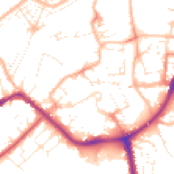 Daytime road noise heatmap for TA6 3EN