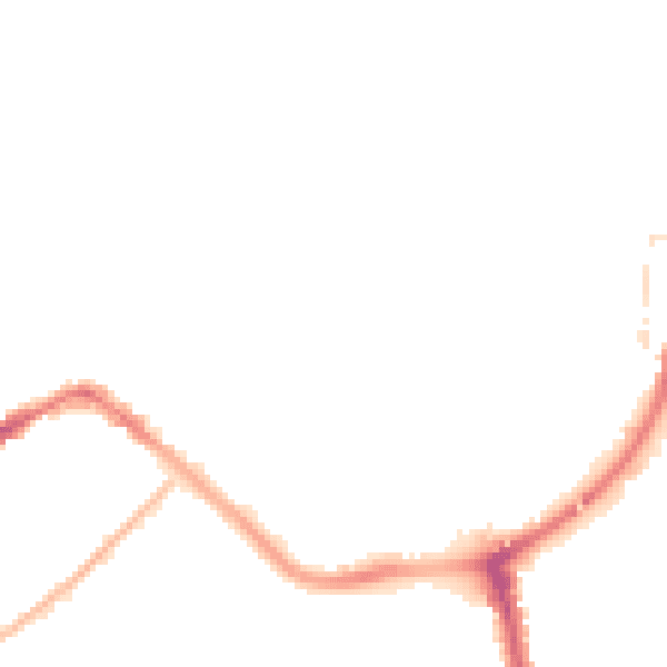 Night-time road noise heatmap for TA6 3EW