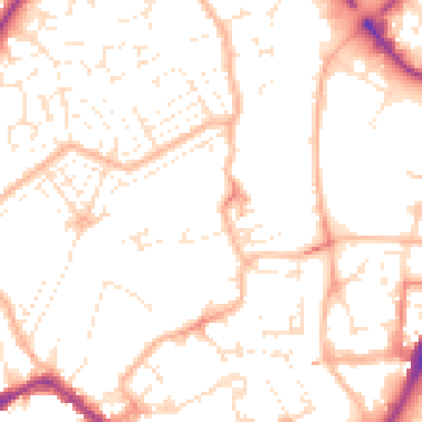 Daytime road noise heatmap for TA6 3EX