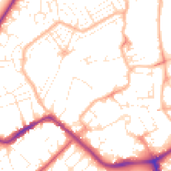 Daytime road noise heatmap for TA6 3EY