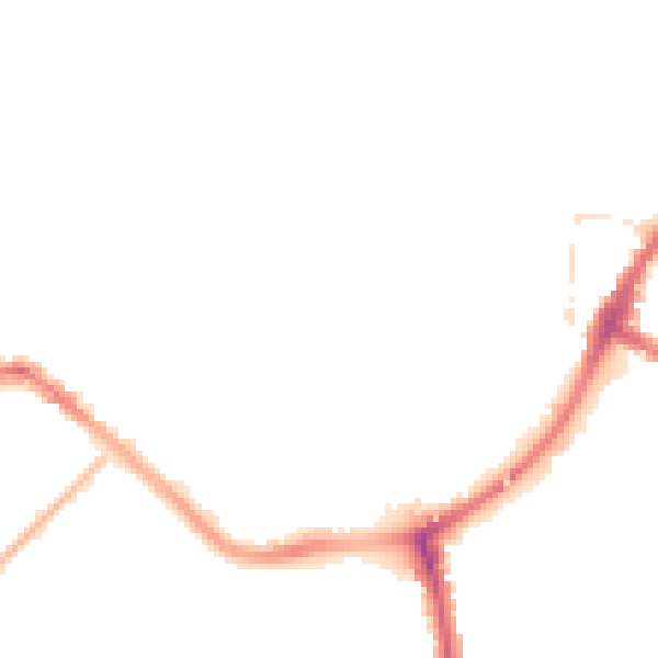 Night-time road noise heatmap for TA6 3FE