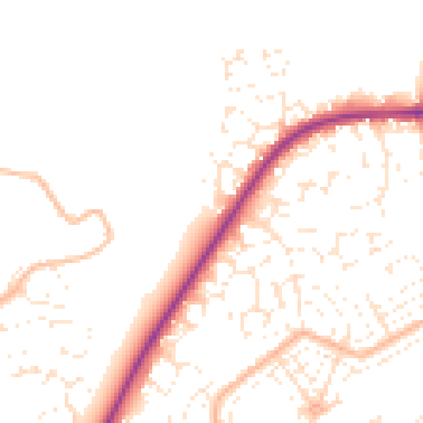 Daytime road noise heatmap for TA6 3FG