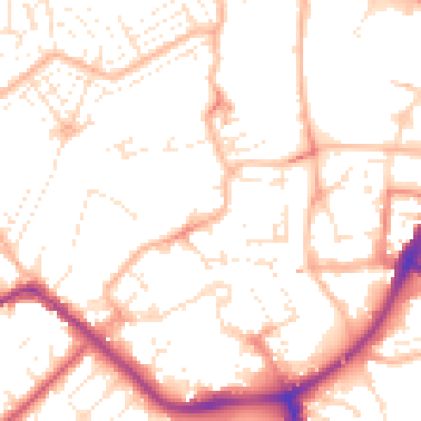 Daytime road noise heatmap for TA6 3FH