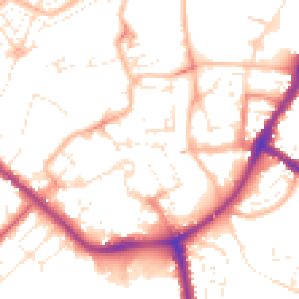 Daytime road noise heatmap for TA6 3FL