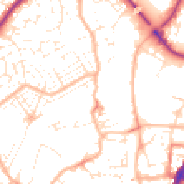 Daytime road noise heatmap for TA6 3HS
