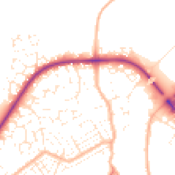 Daytime road noise heatmap for TA6 3JB