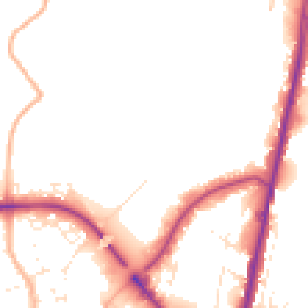 Daytime road noise heatmap for TA6 3JS