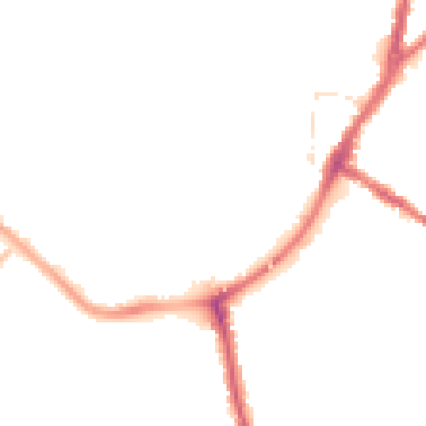Night-time road noise heatmap for TA6 3NP