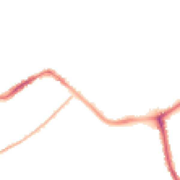Night-time road noise heatmap for TA6 3PF