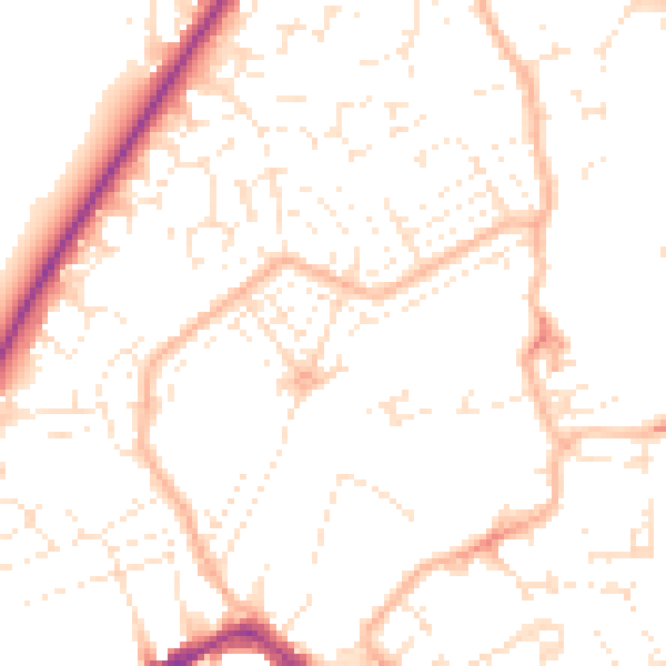 Daytime road noise heatmap for TA6 3PY