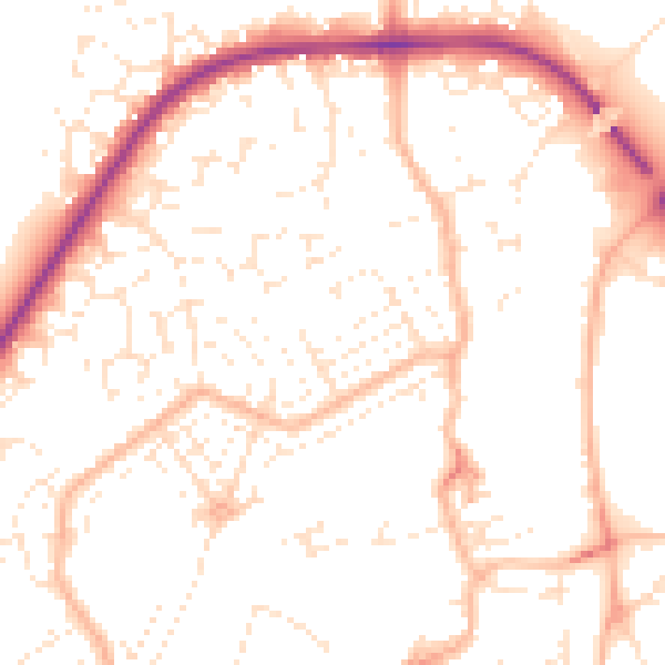 Daytime road noise heatmap for TA6 3QP