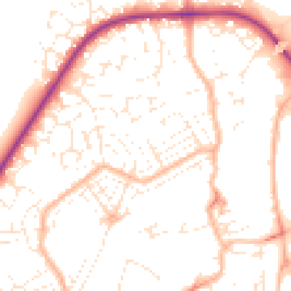 Daytime road noise heatmap for TA6 3QW