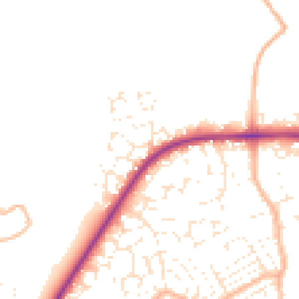 Daytime road noise heatmap for TA6 3RB
