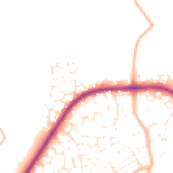 Daytime road noise heatmap for TA6 3SH