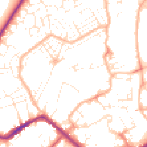 Daytime road noise heatmap for TA6 3TB