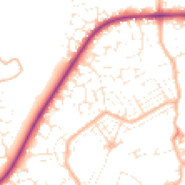 Daytime road noise heatmap for TA6 3WF