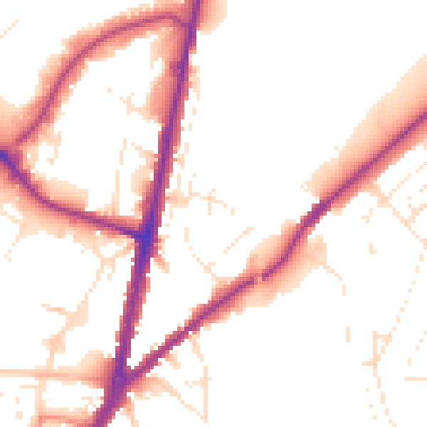Daytime road noise heatmap for TA6 4AL