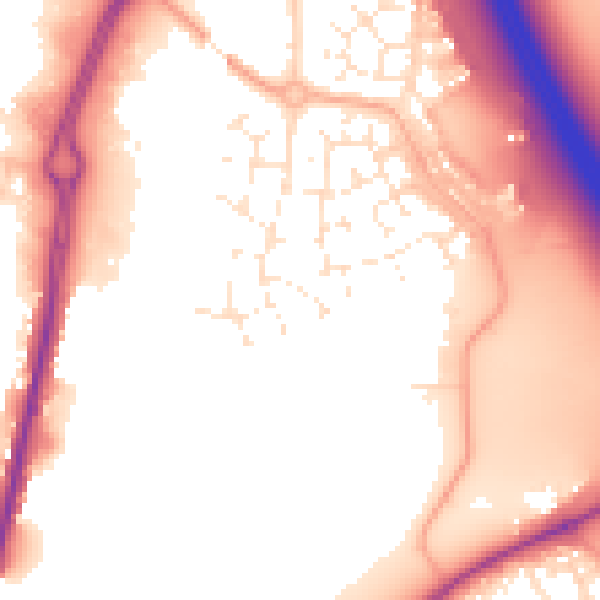 Daytime road noise heatmap for TA6 4DP