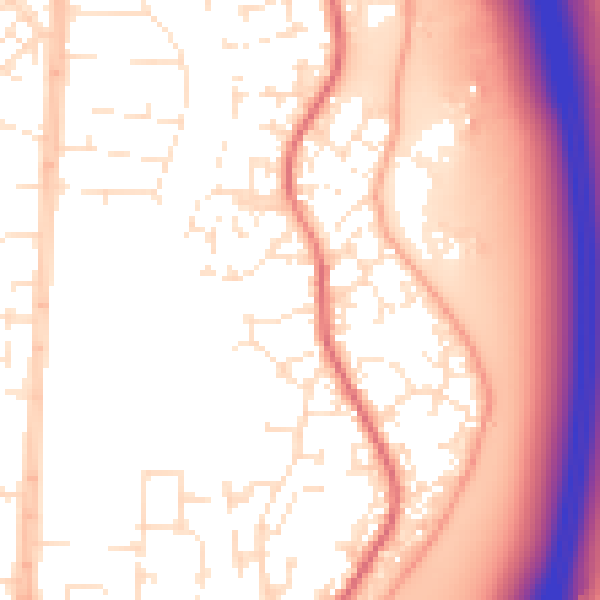 Daytime road noise heatmap for TA6 4DQ