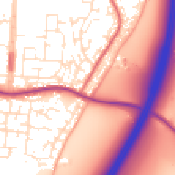 Daytime road noise heatmap for TA6 4DZ