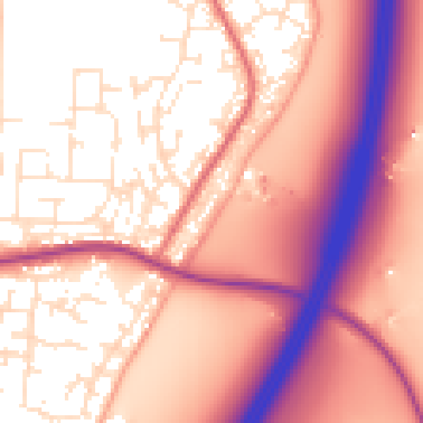 Daytime road noise heatmap for TA6 4EB