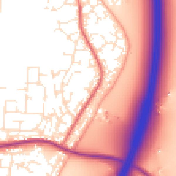 Daytime road noise heatmap for TA6 4EP