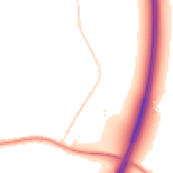 Night-time road noise heatmap for TA6 4EP