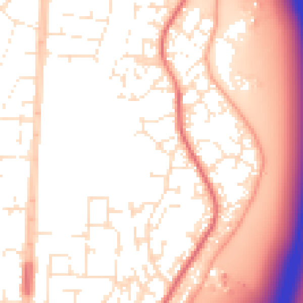 Daytime road noise heatmap for TA6 4FB