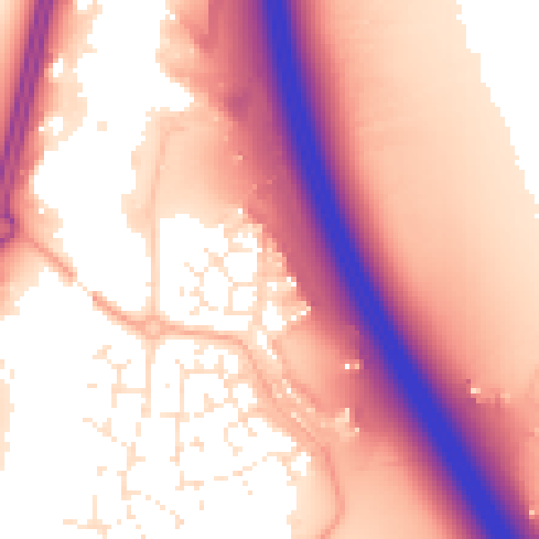 Daytime road noise heatmap for TA6 4GJ