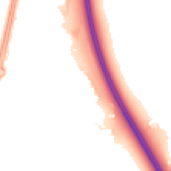 Night-time road noise heatmap for TA6 4GJ