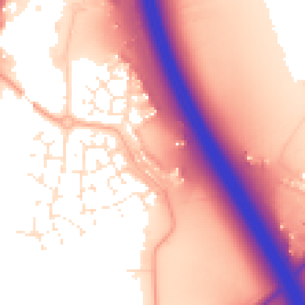 Daytime road noise heatmap for TA6 4GQ