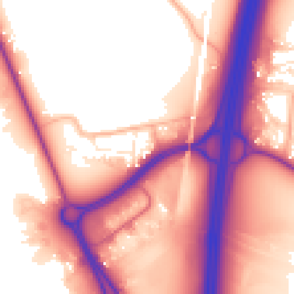 Daytime road noise heatmap for TA6 4GW