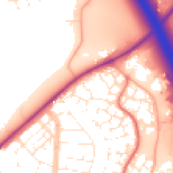 Daytime road noise heatmap for TA6 4HE