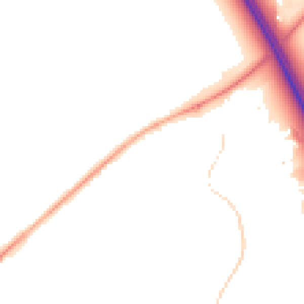 Night-time road noise heatmap for TA6 4HE