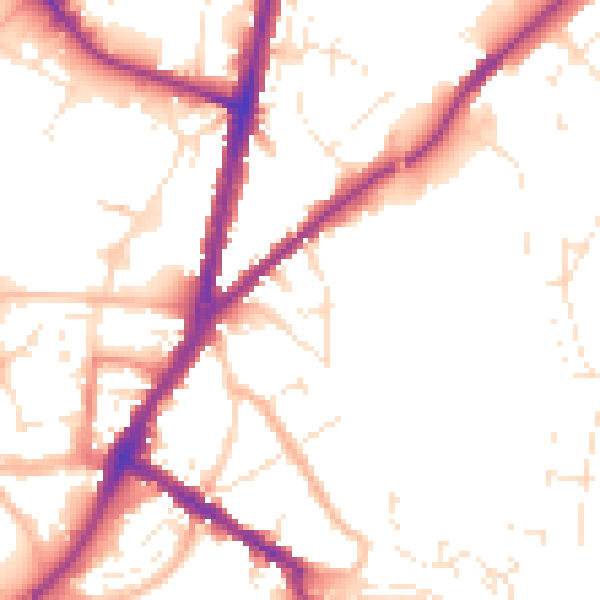 Daytime road noise heatmap for TA6 4JZ
