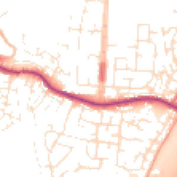 Daytime road noise heatmap for TA6 4LG