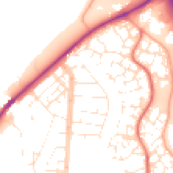 Daytime road noise heatmap for TA6 4QP