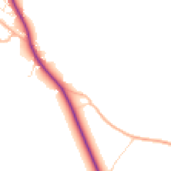 Daytime road noise heatmap for TA6 4RS