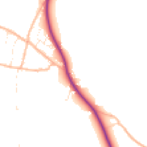 Daytime road noise heatmap for TA6 4RT