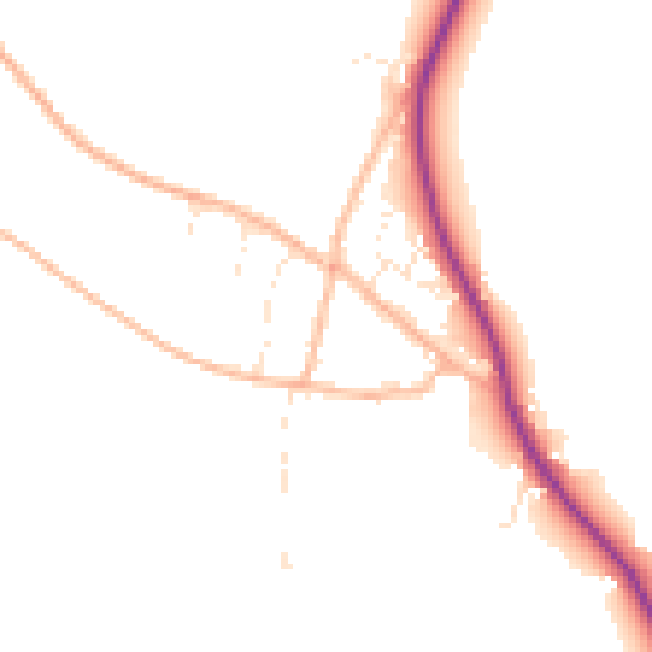 Daytime road noise heatmap for TA6 4RZ