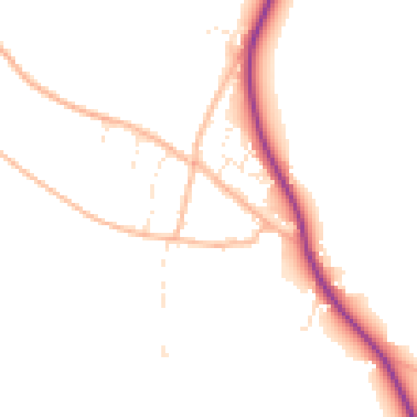 Daytime road noise heatmap for TA6 4SA