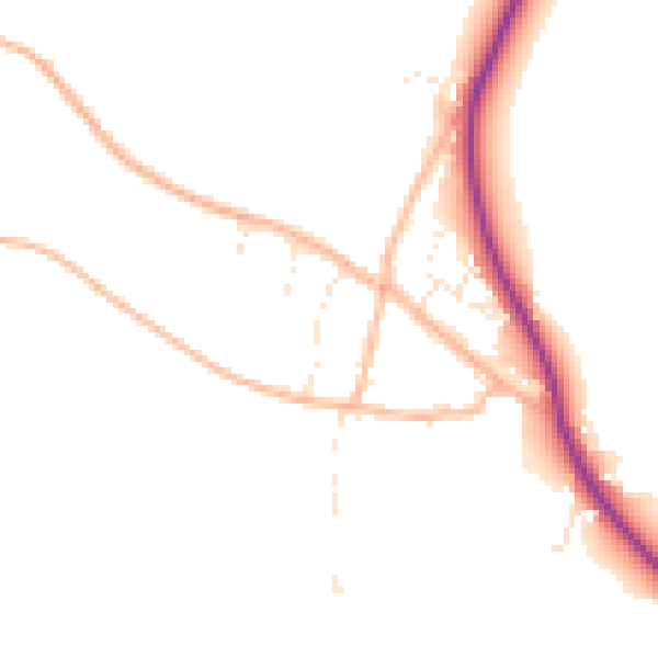 Daytime road noise heatmap for TA6 4SD