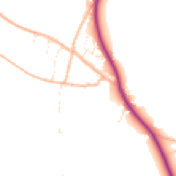 Daytime road noise heatmap for TA6 4SF