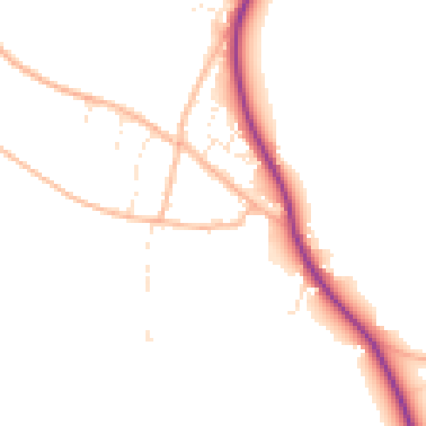 Daytime road noise heatmap for TA6 4SG