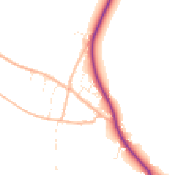 Daytime road noise heatmap for TA6 4SP