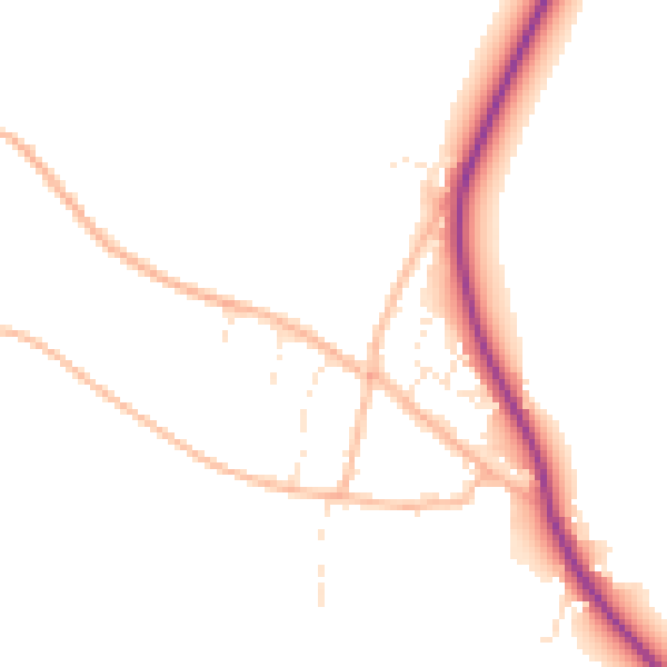 Daytime road noise heatmap for TA6 4SQ